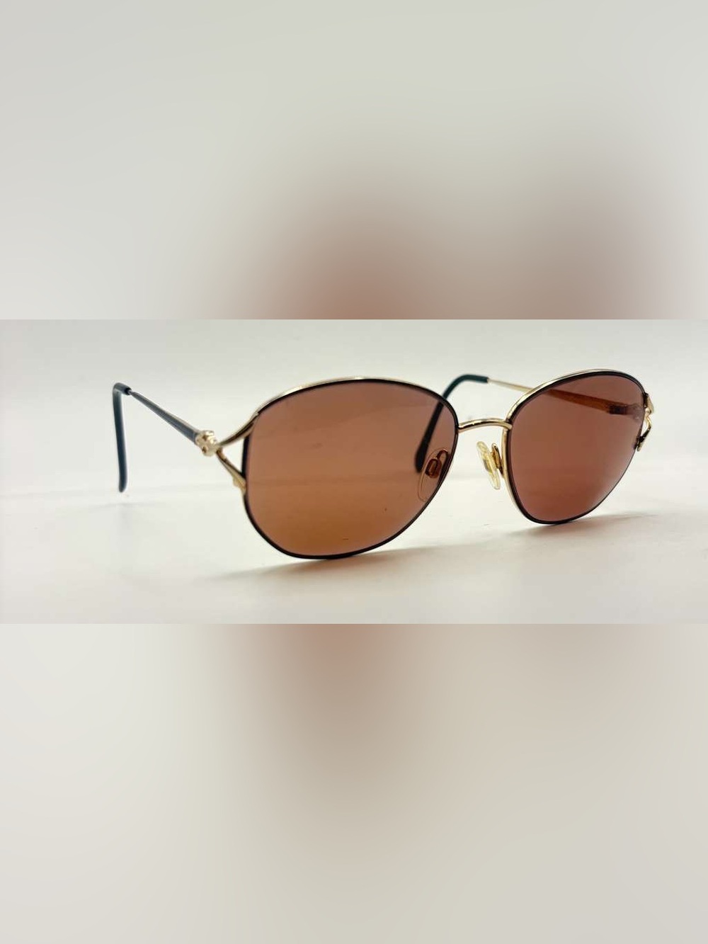 MK Collection Terry Gold Blue Oval Metal Sunglasses Frames Only